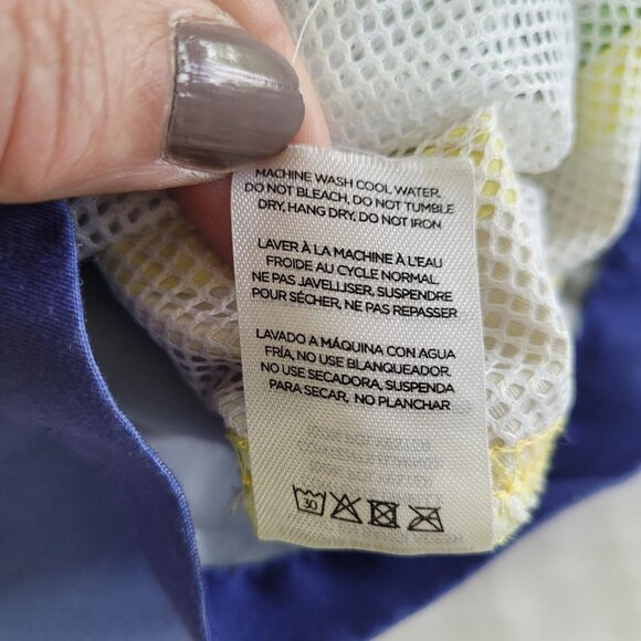 Trunks Swim Bottom Mens M Green/Blue Mesh Lined 6"‎ Logo Stretch Beach Surf Luau - Picture 10 of 14